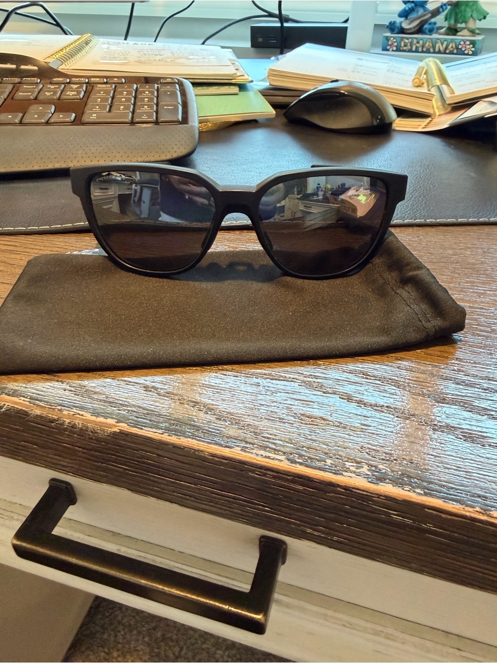 Oakley Women's Black Cat-Eye Sunglasses with Dark Lenses